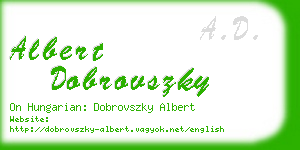 albert dobrovszky business card